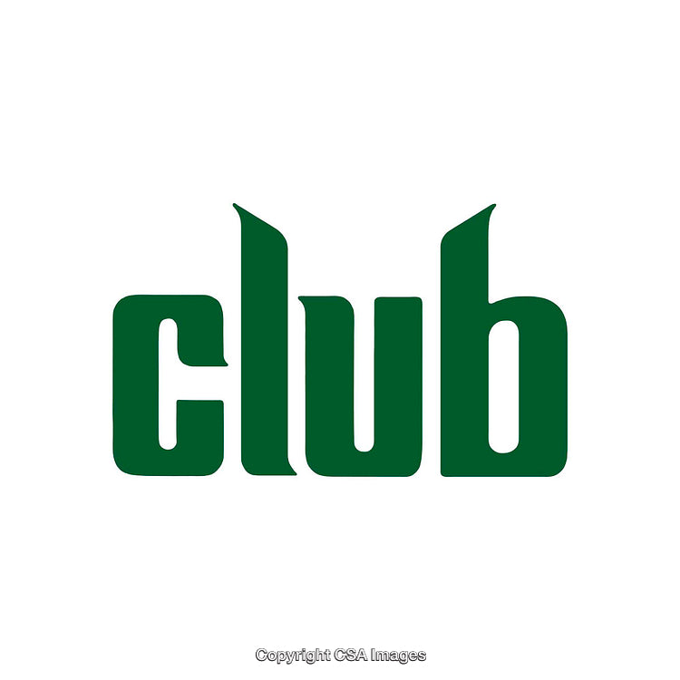 Minimalistic Green Club Text Design on White Background