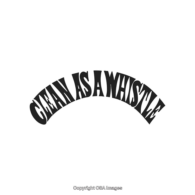 Clean as a Whistle Text in Stylish Curved Typography Design