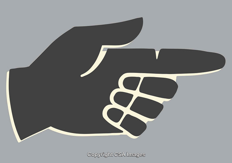 Minimalist Illustration of a Hand Gesturing Pointing to the Right