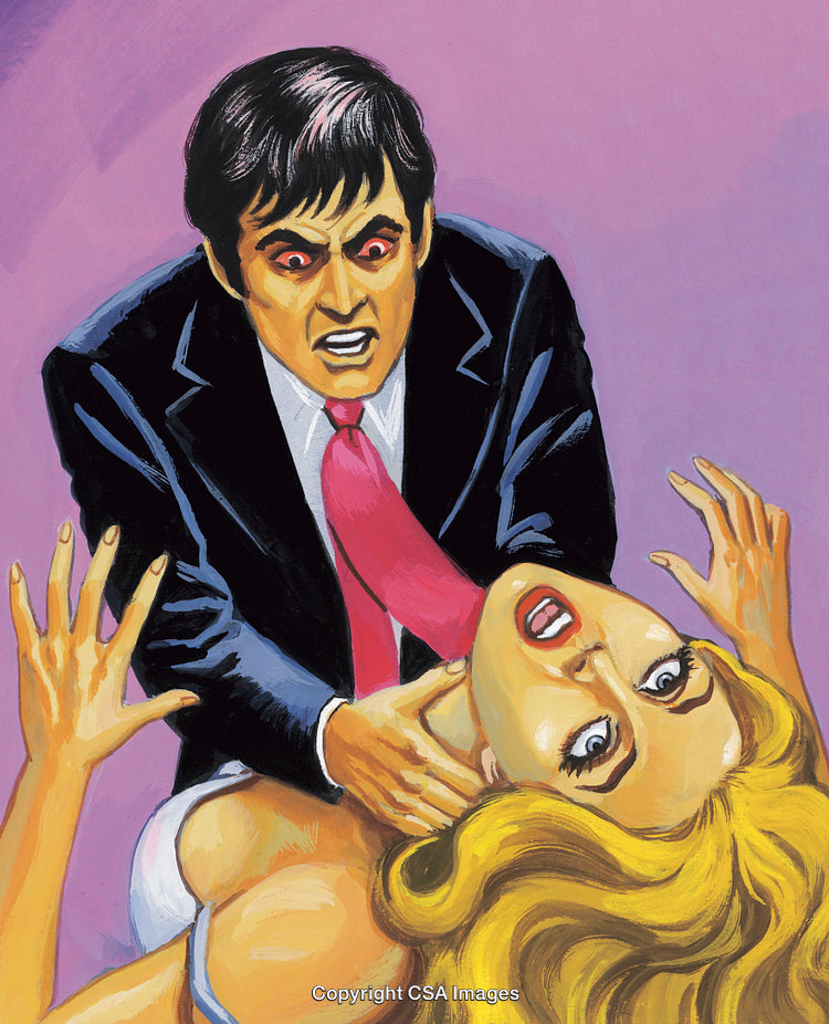 Dramatic Comic-Style Illustration Depicting Intense Expression and Yellow Hair
