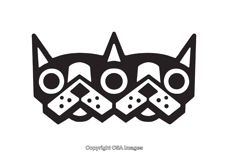Black and White Geometric Dog Face Line Art Illustration