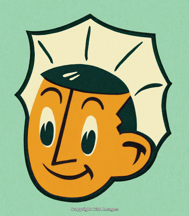 Retro Cartoon Illustration of a Happy Chef Character with a Green Background