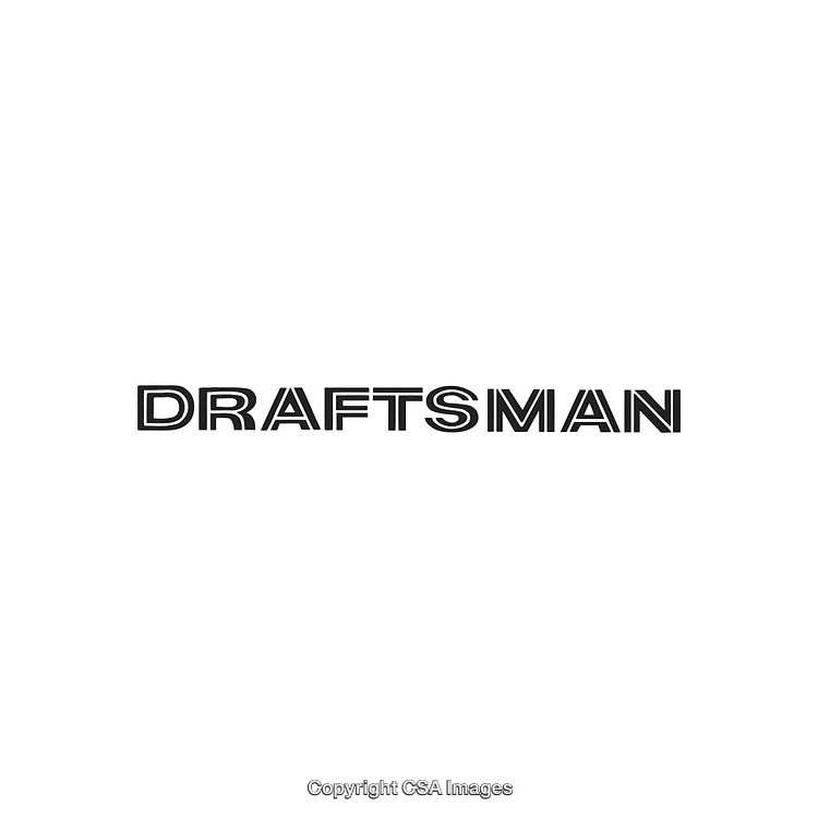 Minimalist Design Featuring the Text 'Draftsman' in Black on a White Background