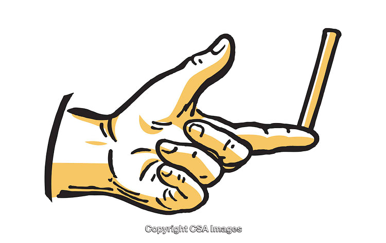 Hand with Cigarette in Artistic Illustration Style