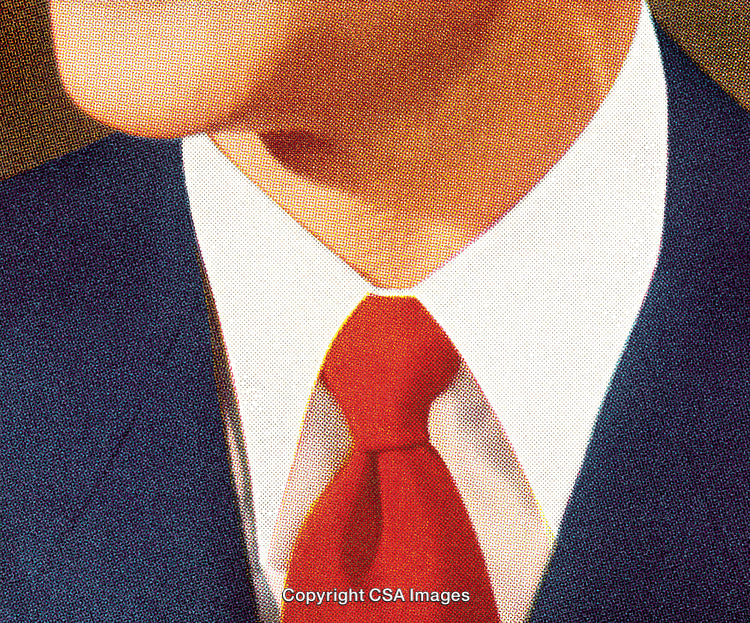 Stylized Close-Up of Suit and Tie with Halftone Effect