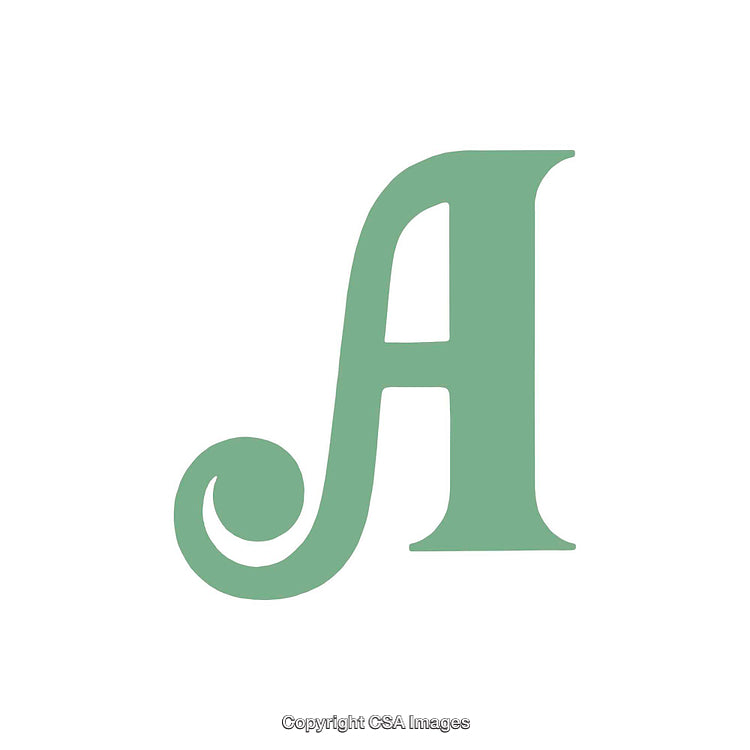 Elegant Green Letter A Illustration on White Background