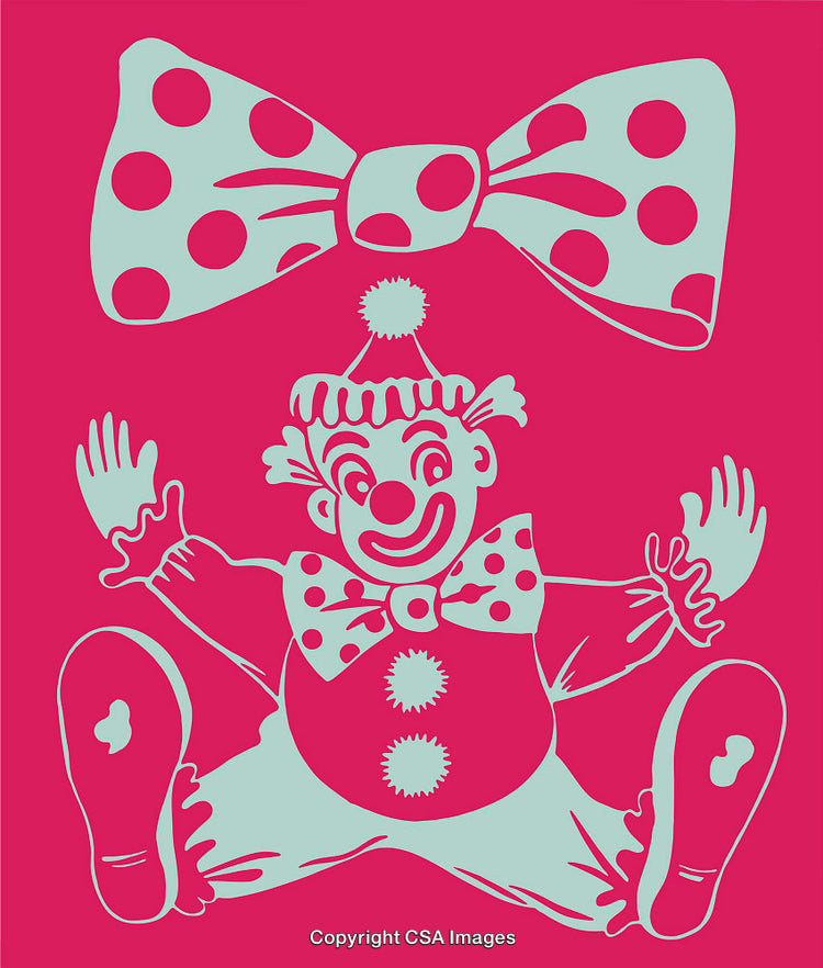 Color Line Illustration of a Fun Clown and Bowtie Design