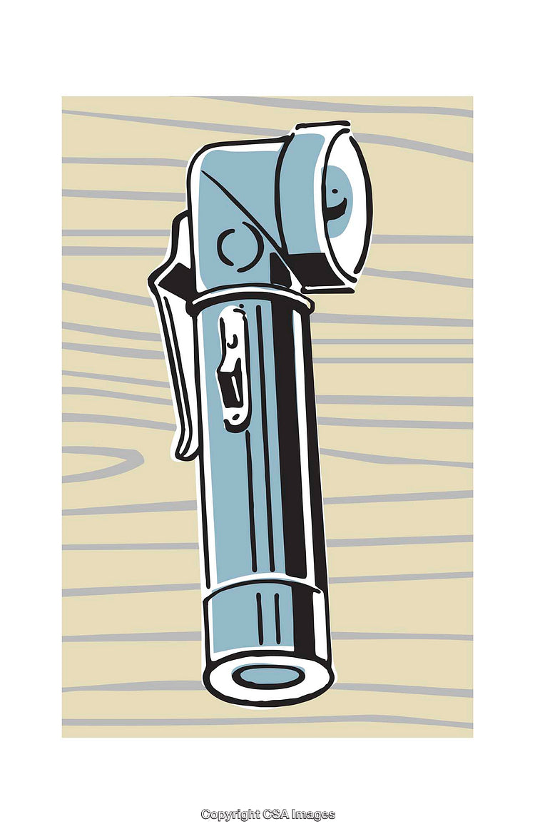 Vintage Handheld Light Illustration on Textured Background Icon Style