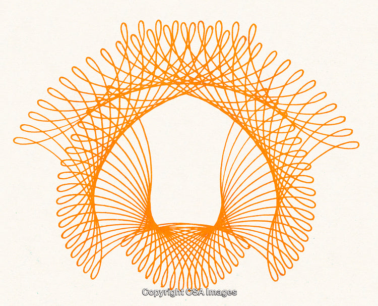 Abstract Geometric Orange Spline Design on White Background