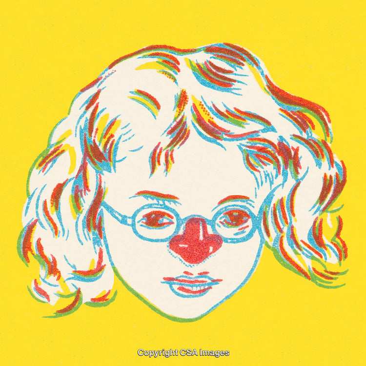 Artistic Portrait of a Person With Glasses Over Yellow Background