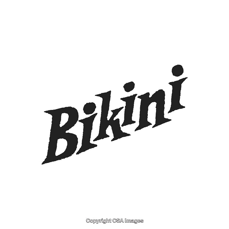 Stylized Retro Font Displaying the Word 'Bikini' on White Background
