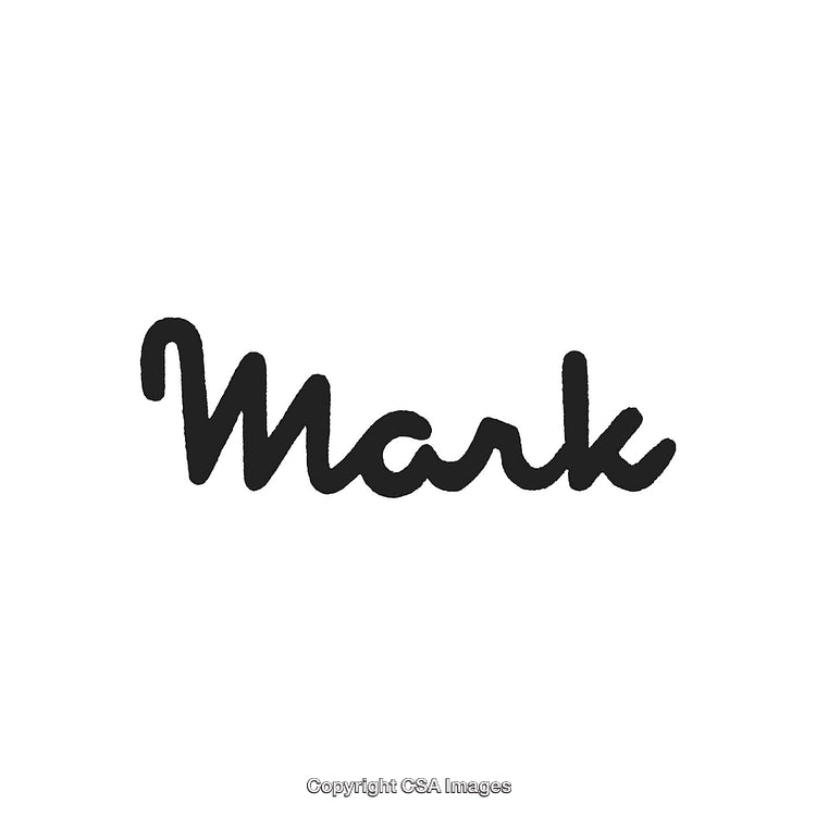 Stylized Handwritten Text of 'Mark' Isolated on a Clean White Background