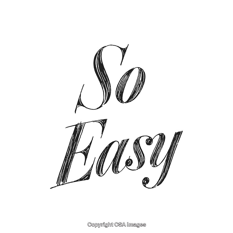 Stylish Handwritten Typography with the Words 'So Easy' in Black Texture