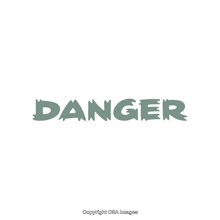 Bold Graphic Typography of the Word 'Danger' in Artistic Style