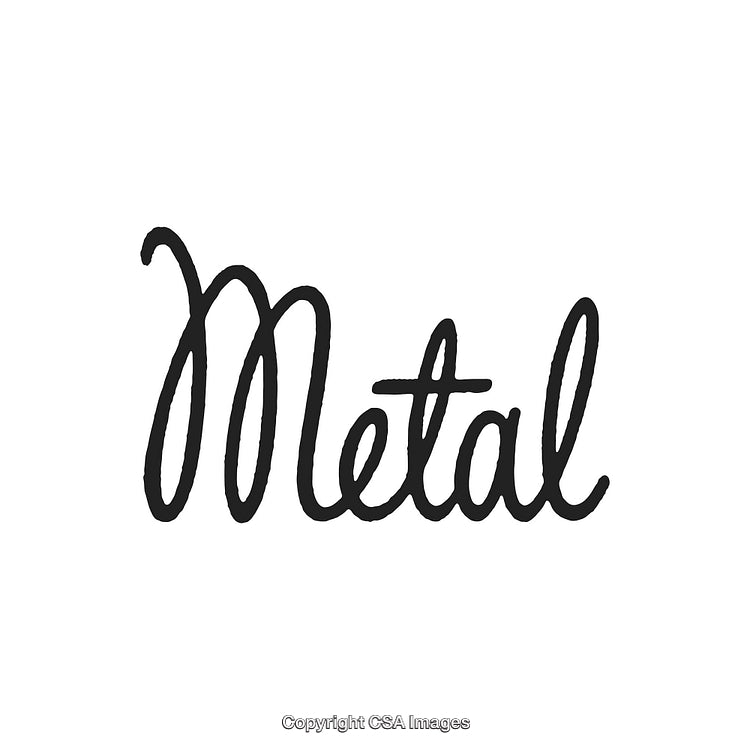 Stylish Handwritten Word 'Metal' on a Clean White Background