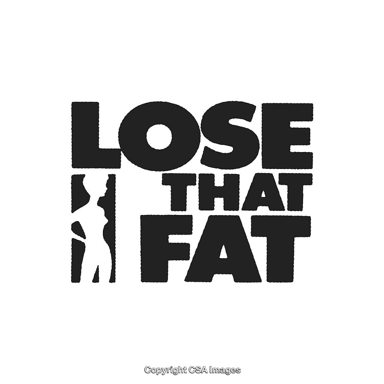 Bold Text Illustration Emphasizing Weight Loss and Fitness Motivation