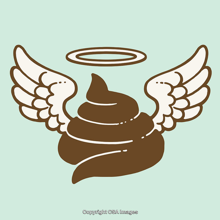 Winged Brown Icon with Halo Representing Positive Transformation