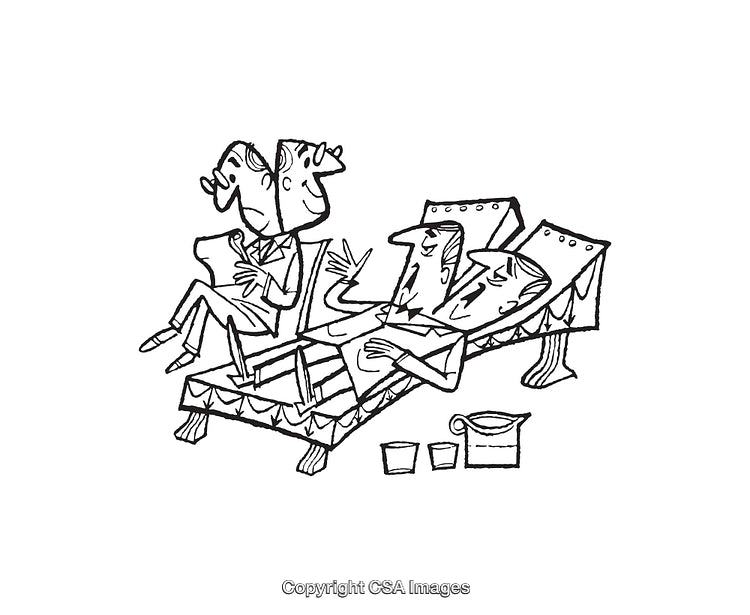 Line Art Illustration of a Therapist with a Reclined Patient