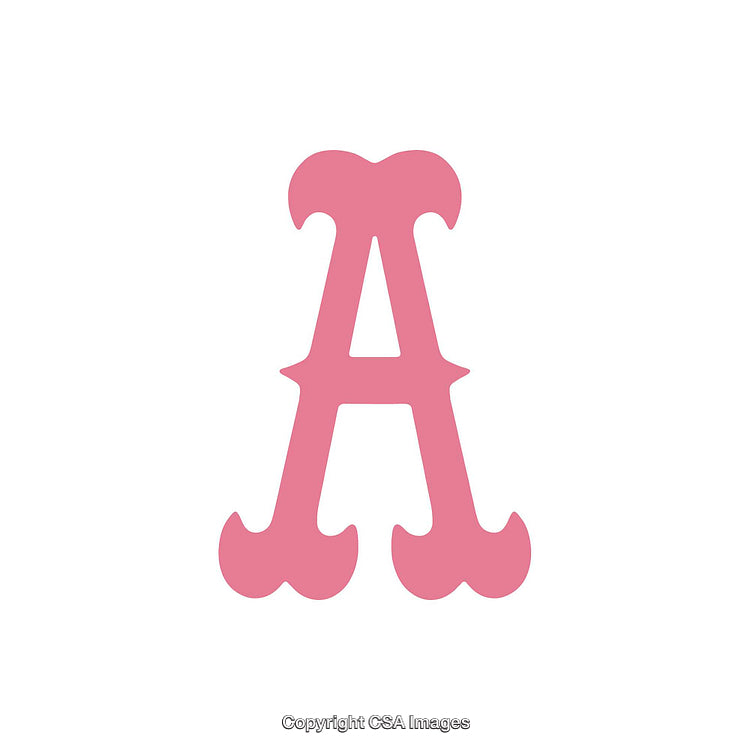 Pink Letter A in a Decorative Style on White Background