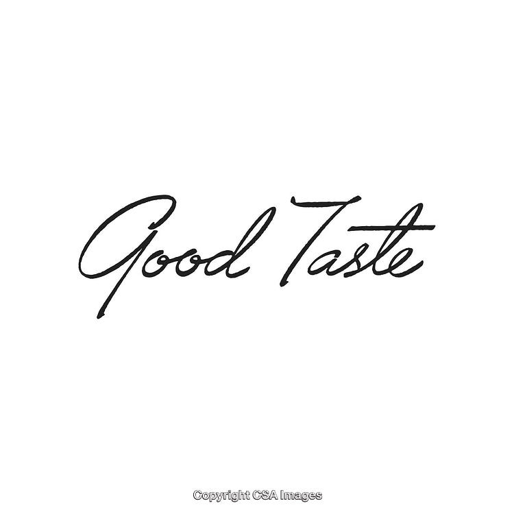 Elegant Minimalist Typography Design Featuring the Words 'Good Taste' in Script