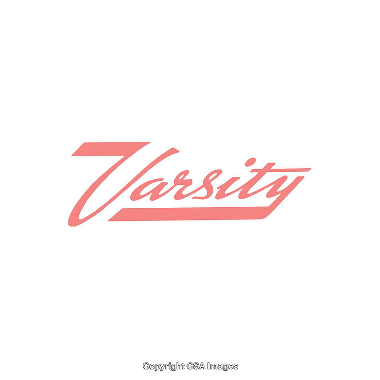 Bold Pink Varsity-Inspired Text on Minimal White Background