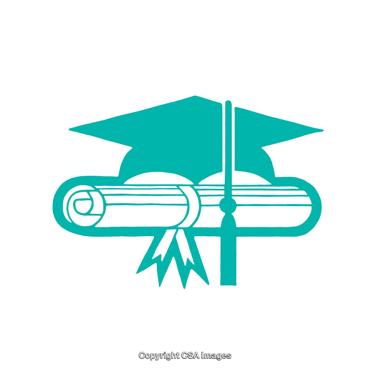 Graduation Cap Icon with Rolled Diploma Design for Academic Use