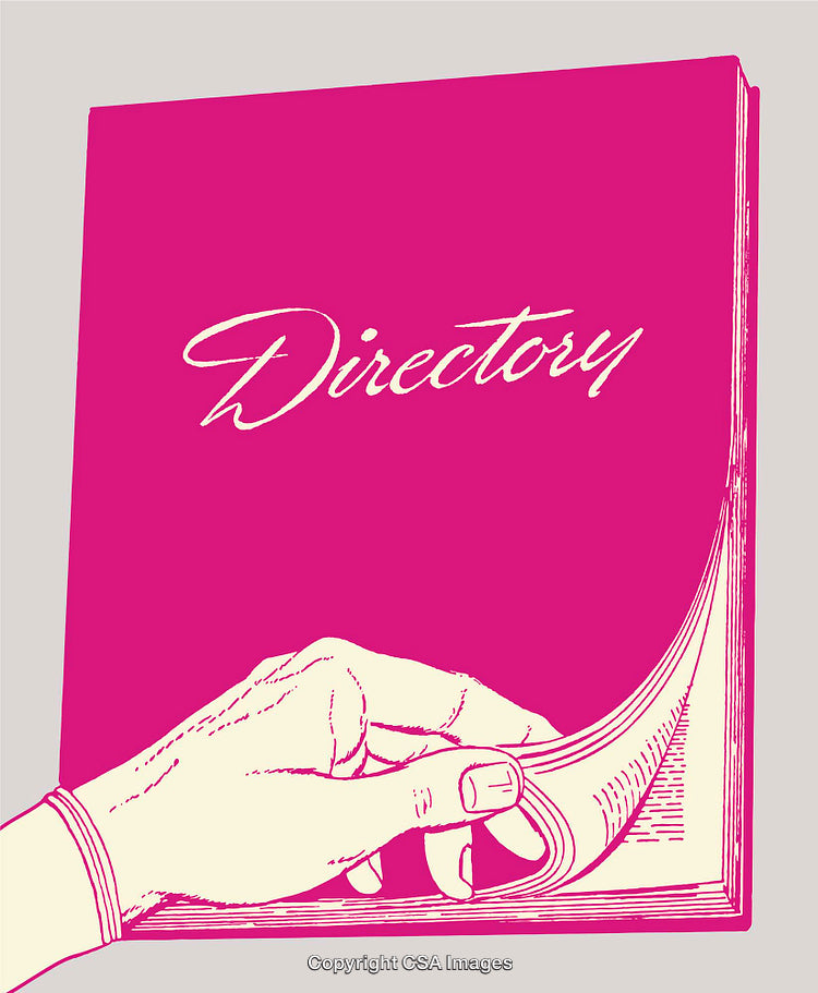 Hand Turning a Page of a Designated Directory Book in Bold Colors