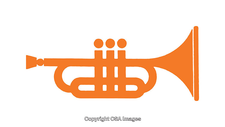 Orange Trumpet Icon Design on a Clean White Background