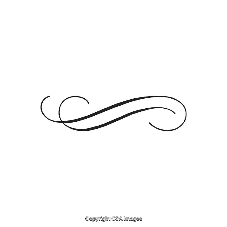 Elegant Decorative Ornament Design with Curved Lines and Swirls