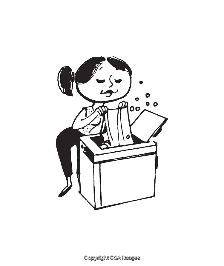 Black And White Line Art of Person Doing Laundry