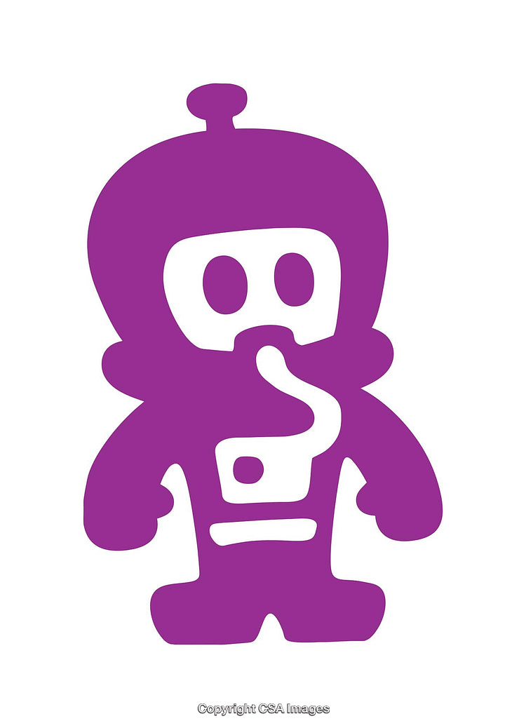 Purple Cartoon Icon of a Character with Minimalistic Design Concept