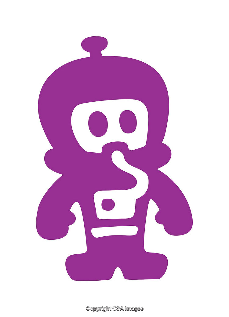 Purple Cartoon Icon of a Character with Minimalistic Design Concept