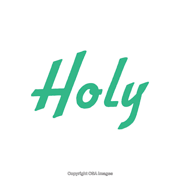 Green Script Typography Word Displaying the Text 'Holy' on a White Background
