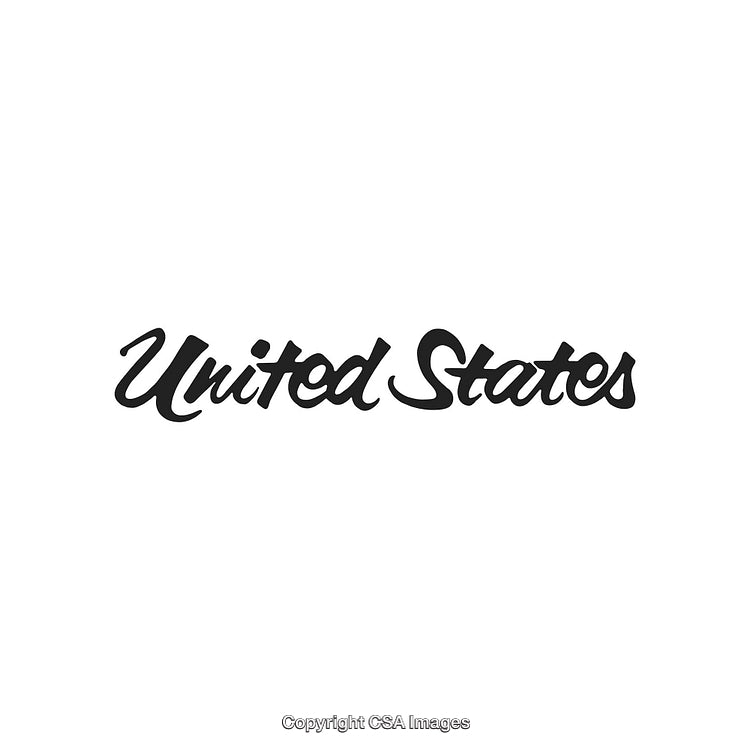 United States Typography with Artistic Handwriting Calligraphy Style