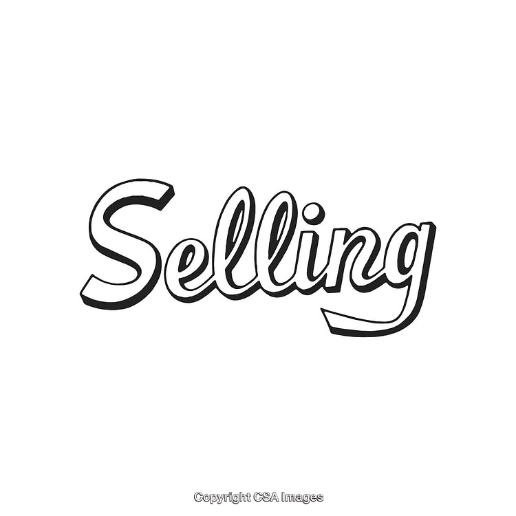 Stylized Handwritten Word 'Selling' in Black and White Design