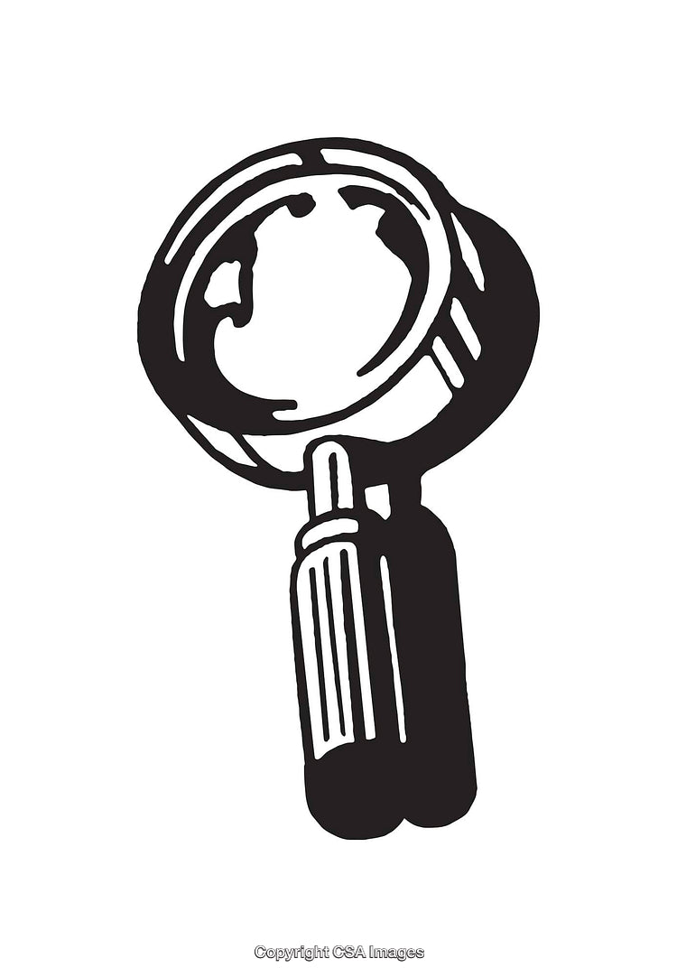Black and White Illustration of a Magnifying Glass