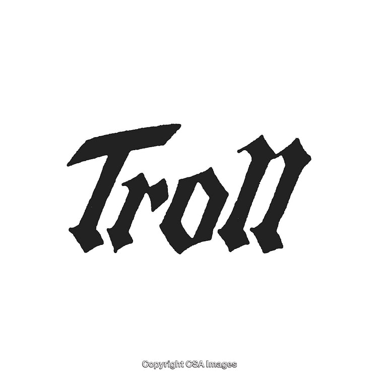 Stylized Text Logo With "Troll" in Bold Gothic Font Design