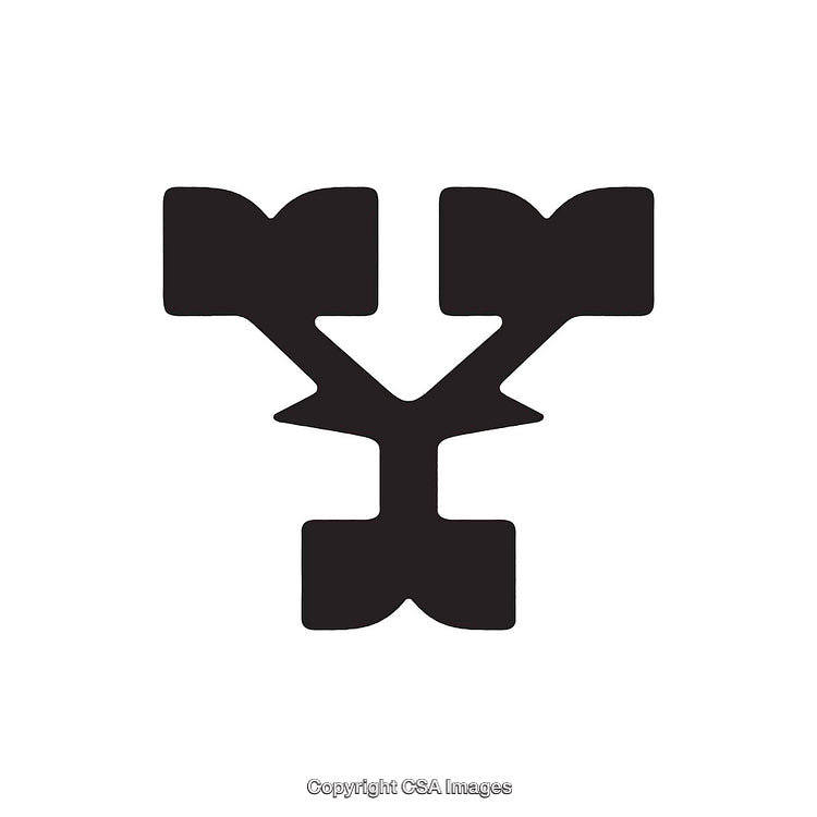 Abstract Representation of the Letter Y in a Bold Stylized Design