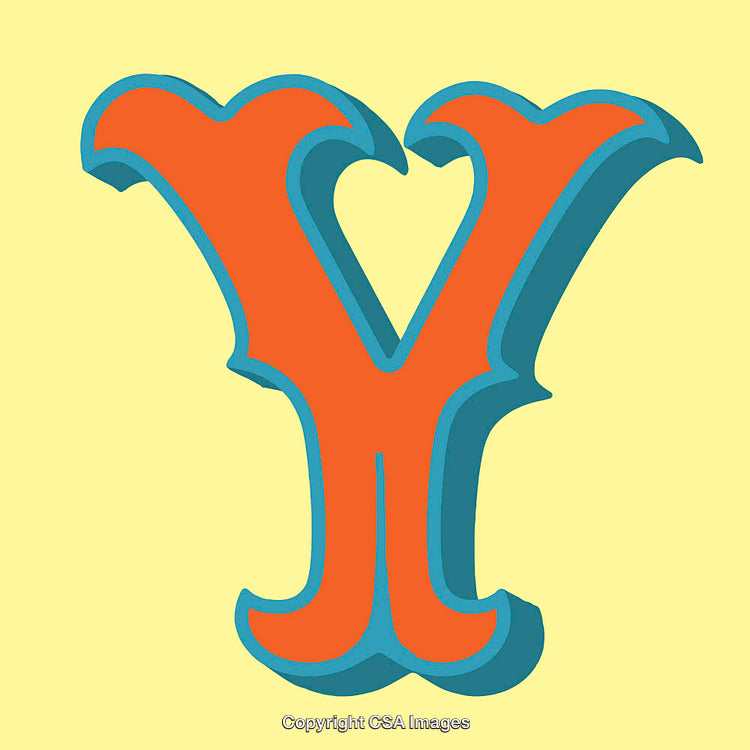 Stylized Artistic Letter Y With Bold Colors and Retro Design