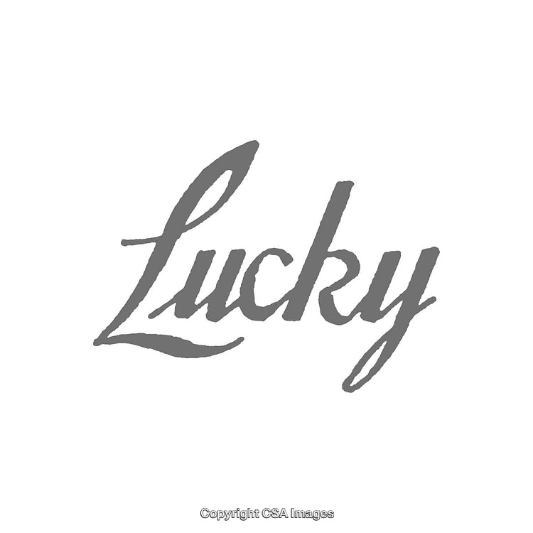 Stylish Typography Display Featuring the Word Lucky in Elegant Calligraphy