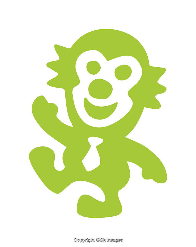 Green Cartoon Character Icon with Tie in a Playful Stance