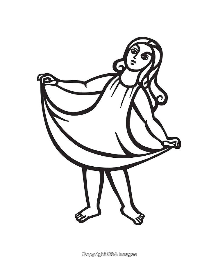 Black and White Line Art of a Child Playing