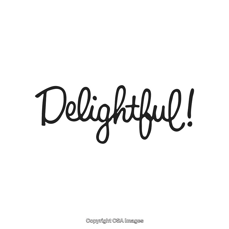 Elegant Handwritten Script Displaying the Word 'Delightful' With Joyful Expression