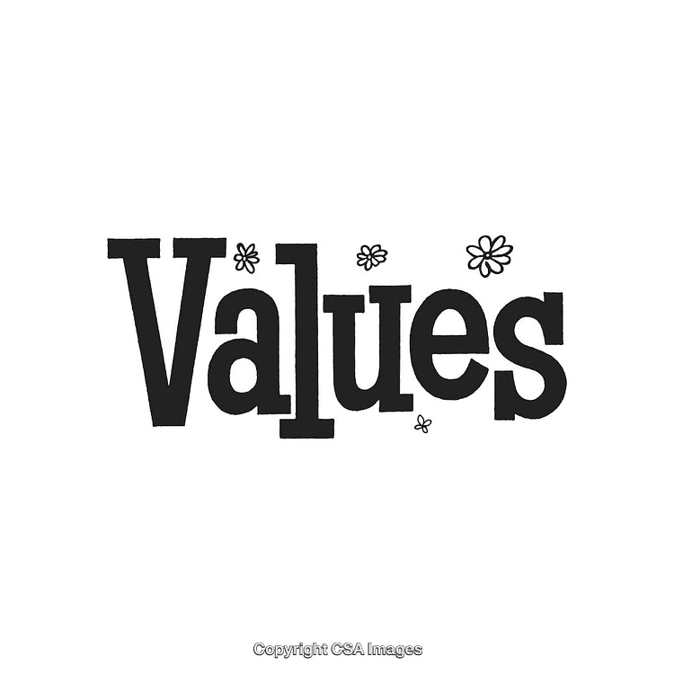 Illustration Highlighting Core Values with Artistic Floral Elements