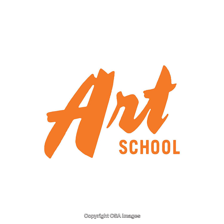 Modern Art School Logo Design in Vibrant Orange Typography