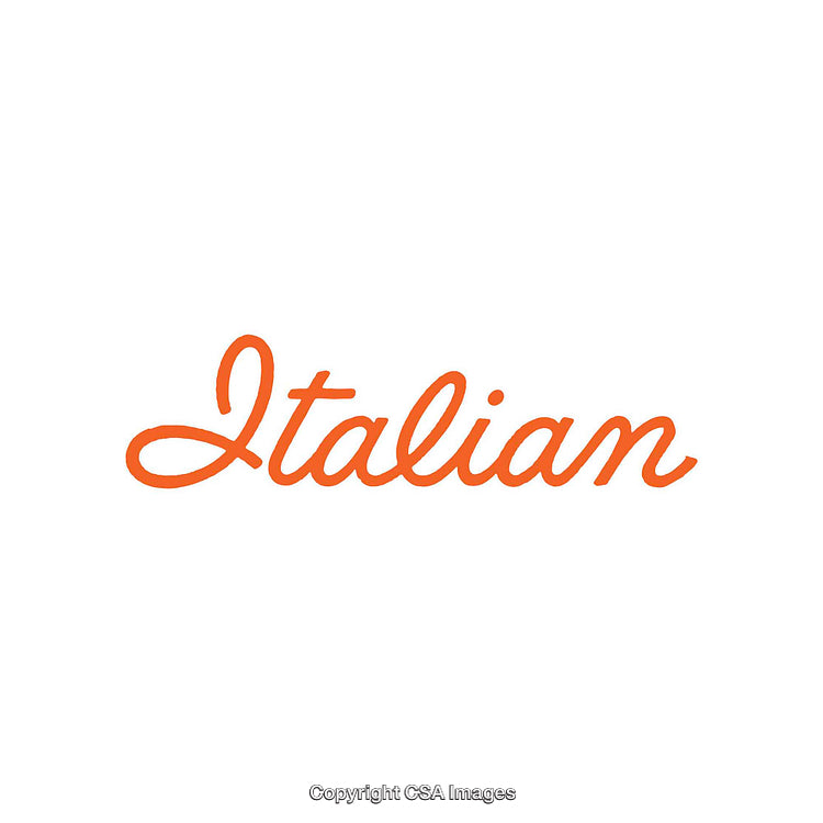 Stylish Script Font Displaying the Word Italian in Orange