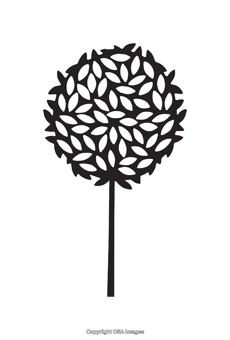 Abstract Black And White Silhouette Of Decorative Tree Illustration