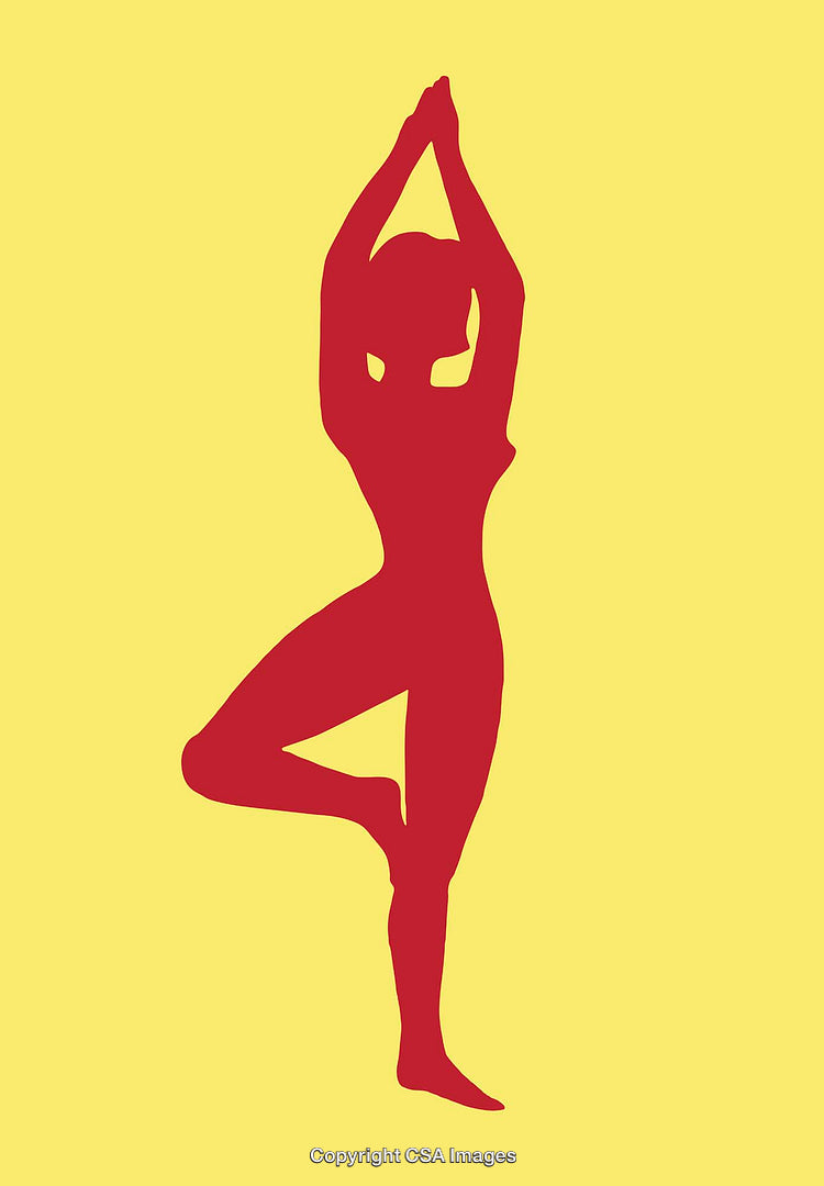 Silhouette of a Yoga Pose on a Vibrant Yellow Background