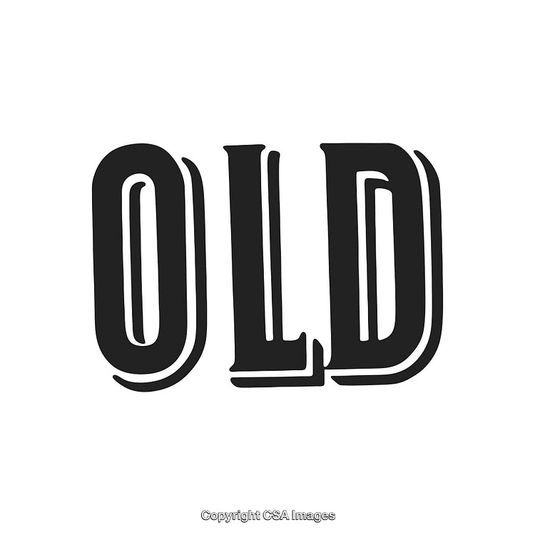 Stylized Bold 'Old' Typography in Black on a Clean White Background