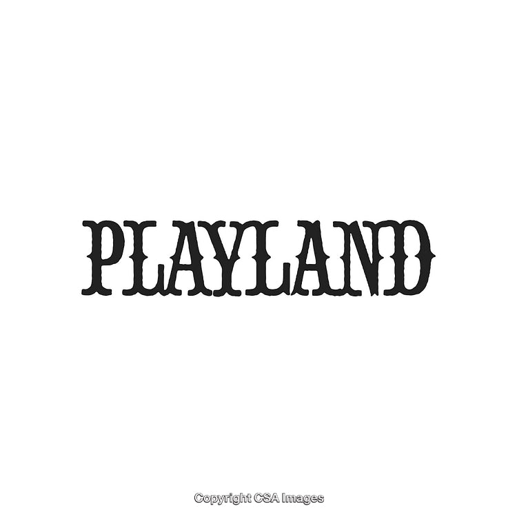 Playful Vintage Typography Emphasizing the Word 'Playland' in Black Style